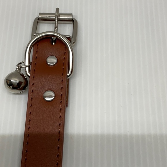 Genuine leather dog collar belt brown color large size - Picture 3 of 7